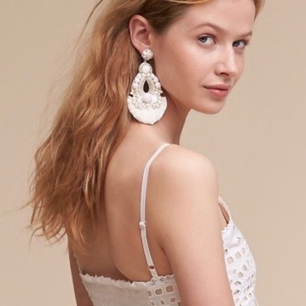 Ranjana Khan Simone Beaded Clip-On Statement Earrings